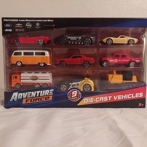 Adventure Force 9 Pack Die Cast Vehicles NIB Chevy C7/ Dodge / Jeep Truck/ Lambo